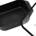 Tava cu capac Darren, Homla, 41x25.7x11 cm, 7 L, aluminiu/sticla, negru