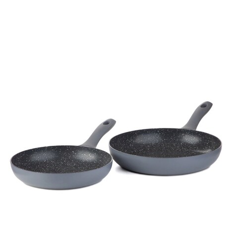 Set 2 tigai Moren, Homla, 24 cm/28 cm, aluminiu/plastic, gri/negru