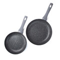 Set 2 tigai Moren, Homla, 24 cm/28 cm, aluminiu/plastic, gri/negru