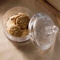 Recipient cu capac pentru biscuiti Barrel, Homla, 13x9.5 cm, sticla, transparent