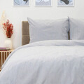 Lenjerie de pat King Size, Hoya, Homla, 3 piese, 200x220 cm, bumbac, alb/albastru