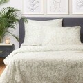Lenjerie de pat dubla Hiera, Homla, 3 piese, 160x200 cm, bumbac, verde fistic/alb