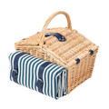 Cos de picnic 4 persoane Orlando, Homla, 40x28x20 cm, rachita/inox, natur