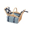 Cos de picnic 4 persoane Orlando, Homla, 40x28x20 cm, rachita/inox, natur
