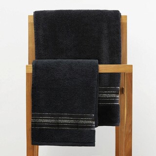 Prosop de baie Duke, Homla, 70x130 cm, bumbac, negru