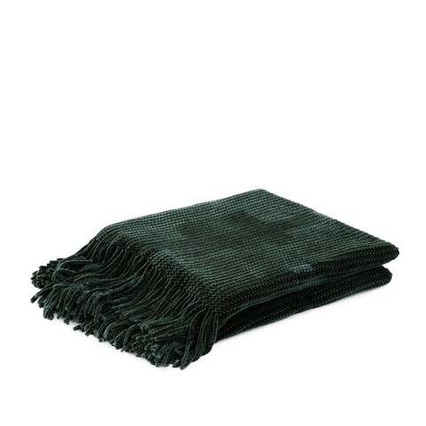 Patura Chenille, Homla, 130x170 cm, poliester, verde inchis