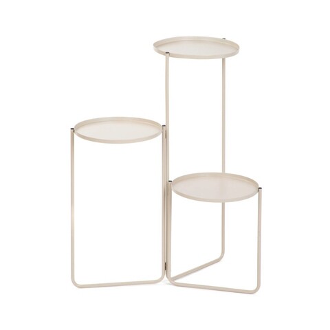 Suport pentru 3 ghivece Roh, Homla, 25x48/70 cm, metal, bej