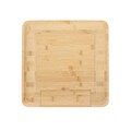 Platou servire cu 4 cutite Rumi, Homla, 32x32 cm, bambus/inox, natur