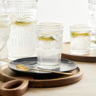 Transparent;Auriu, Pahar 350 ml