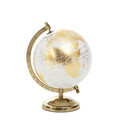Glob pamantesc decorativ Globe, Homla, 18x15x25 cm, metal/plastic, auriu/alb