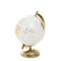 Glob pamantesc decorativ Globe, Homla, 18x15x25 cm, metal/plastic, auriu/alb