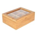 Organizator pentru bucatarie Bambou, Homla, 21x16x8 cm, bambus/sticla, natur/transparent