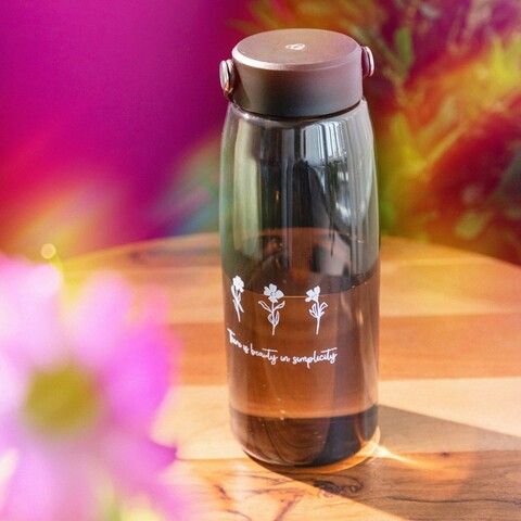 Sticla de apa Emoji, Homla, 1.2 L, plastic, gri/negru