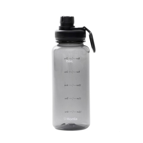 Sticla de apa Lunare, Homla, 950 ml, tritan, gri/negru