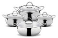 Set vase pentru gatit, Hermia, 960DYN1301, Inox, Dimensiune: 22 cm / 3800 ml (2 bucăți), Argintiu