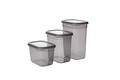 Set recipiente depozitare, Hermia, 964FRM5339, Dimensiune: 14 x 14 x 10 cm / 1150 ml (5 bucăți), Antracit