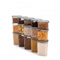 Set recipiente depozitare, Hermia, 964FRM5339, Dimensiune: 14 x 14 x 10 cm / 1150 ml (5 bucăți), Antracit