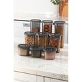 Set recipiente depozitare, Hermia, 964FRM5383, Plastic, Dimensiune: 10 x 10 x 16,5 cm / 1200 ml (3 bucăți), Antracit