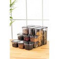 Set recipiente depozitare, Hermia, 964FRM5365, Plastic, Dimensiune: 10 x 10 x 24,5 cm / 1750 ml (6 bucăți), Antracit