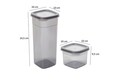 Set recipiente depozitare, Hermia, 964FRM5366, Dimensiune: 10 x 10 x 24,5 cm / 1750 ml (9 bucăți), Antracit