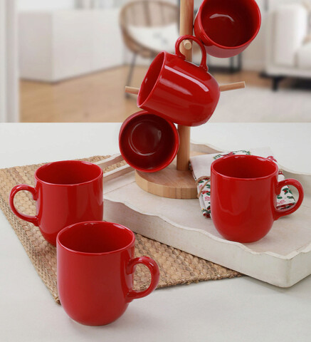 Set cani, Hermia, 275KRM1445, Dishwasher - safe up to 60 °C / Microwave - safe, Rosu