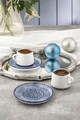 Set cesti de cafea, Hermia, 721NBL3178, Numai farfurii. Se pot spăla în mașina de spălat vase. / Se poate folosi la cuptorul cu microunde., Albastru/Alb