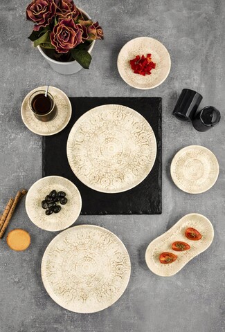 Set de mic dejun, Hermia, 721NBL3158, Se poate spăla în mașina de spălat vase. / Se poate folosi la cuptorul cu microunde., Crem