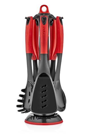 Set accesorii bucatarie, Hermia, 732SNP1131, Roșu/Negru