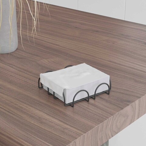 Suport pentru servetele, Hermia, 161WRC1119, Dimensiune: 18 x 18 x 2 cm (1 bucată), Negru