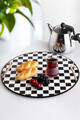 Tava pentru servire, Hermia, 283PLN1106, Dimensiuni: 34,5 x 34,5 x 0,5 cm, Alb/Negru