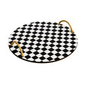 Tava pentru servire, Hermia, 283PLN1106, Dimensiuni: 34,5 x 34,5 x 0,5 cm, Alb/Negru