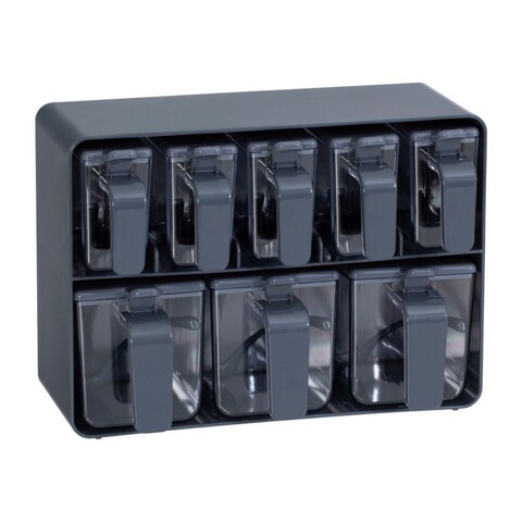 Set recipiente depozitare, Herring, 503HRN1252, Plastic , Poate fi fixat pe perete, Antracit