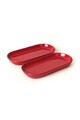 Set platouri servire, Keramika, 275KRM1886, Ceramica , Nu absoarbe apa, Rosu