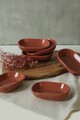 Set platouri servire, Keramika, 275KRM2194, Ceramica , Nu absoarbe apa, Maro