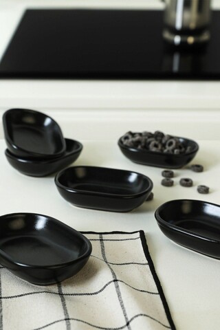 Set boluri pentru aperitive, Keramika, 275KRM2139, Ceramica , Nu absoarbe apa, Negru mat