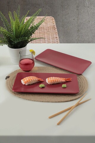 Set platouri servire, Keramika, 275KRM1897, Ceramica , Antibacterian, Rosu