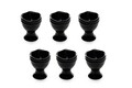 Set suporturi pentru ou, Keramika, 275KRM1313, Ceramica , Nu absoarbe apa, Negru
