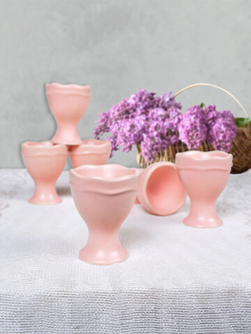 Set suporturi pentru ou, Keramika, 275KRM1315, Ceramica , Nu absoarbe apa, Roz