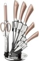 Set 7 cutite cu suport, Berlinger, Rose Gold Collection, inox/plastic
