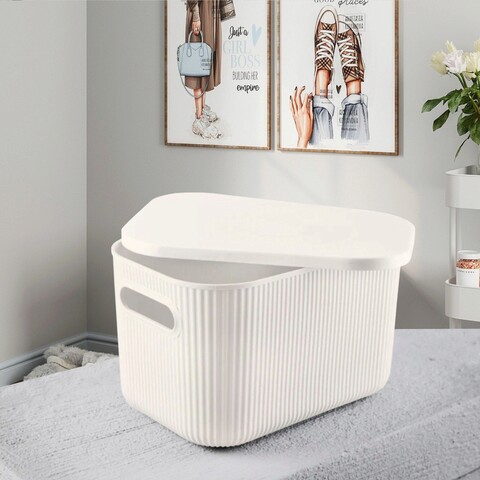 Cos depozitare, Lova, 968HBR1152, Plastic , Dimensiune: 25 x 17 x 15 cm, Alb