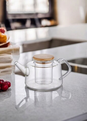 Ceainic, Mia - Kitchenware, 280TMA1959, Sticla , Dimensiune: 20 x 13 x 10 cm / 600 ml, Transparent