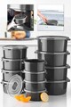 Set recipiente depozitare, Okko - Kitchen, 639OKK1118, Plastic , 22x9.5 cm, 2 L, Antracit