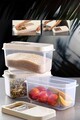 Set recipiente depozitare, Okko - Kitchen, 639OKK1117, Plastic , 34.5 x 19 x 17.5 cm, 7.5 L, 3 piese, Crem