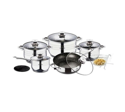 Set de gatit 13 piese, Blaumann, Gourmet Line, inox/sticla termorezistenta