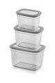 Set recipiente depozitare, Hermia, 964FRM1103, Dimensiune: 12 x 16,5 x 11 cm / 1300 ml (1 bucată), Antracit