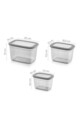 Set recipiente depozitare, Hermia, 964FRM1103, Dimensiune: 12 x 16,5 x 11 cm / 1300 ml (1 bucată), Antracit