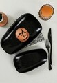 Set platouri servire, Keramika, 275KRM1767, Ceramica , Nu absoarbe apa, Negru