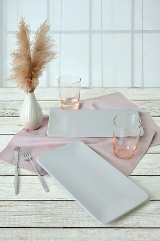 Set platouri servire, Keramika, 275KRM2193, Ceramica , Nu absoarbe apa, Gri Mat