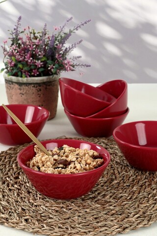 Set boluri, Keramika, 275KRM1840, Ceramica , Nu absoarbe apa, Rosu
