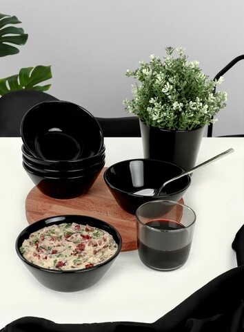 Set boluri, Keramika, 275KRM1841, Ceramica , Nu absoarbe apa, Negru